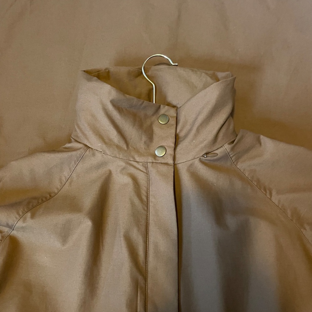 GARNET HILL Longline Modern Trench Coat Jacket 2 Way Zip Water Resistant Hood - Picture 13 of 16